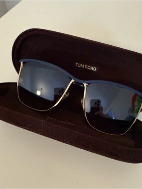 Tom Ford Blue & Gold Aviator Sunglasses